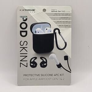 Xtreme Tech Pod Skinz 3 Piece Protective Airpods Gen 1 & 2 Case Anti-Slip Case